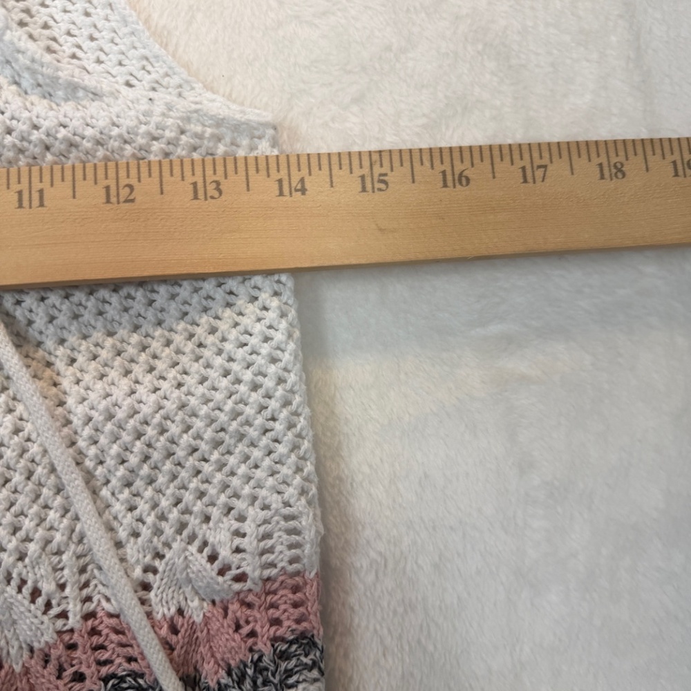 Warehouse one Crochet Tank Top Womens Size Small White Pink Girlie Carnival - Picture 6 of 8